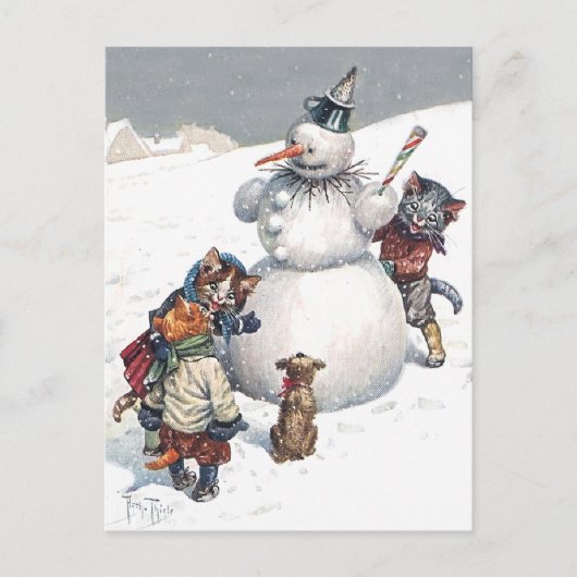 Arthur Thiele - Kätzchen-Spiel-Verstecken Feiertagspostkarte (Vorderseite)