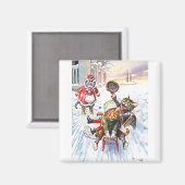 Arthur Thiele - Katzen im Downhill Snow Rodelbahn Magnet (Vorderseite/Rückseite)