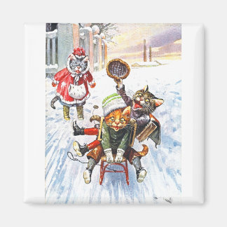 Arthur Thiele - Katzen im Downhill Snow Rodelbahn Magnet