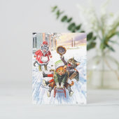 Arthur Thiele - Katzen im Downhill Snow Rodelbahn Postkarte (Stehend Vorderseite)