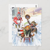Arthur Thiele - Katzen im Downhill Snow Rodelbahn Postkarte (Vorne/Hinten)