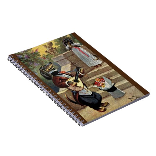 Arthur Thiele Romantische Dackeln SpiralNotebook Notizblock (Rechte Seite)