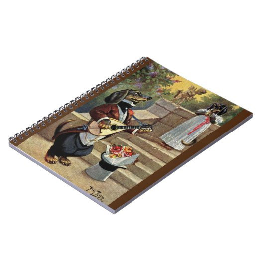 Arthur Thiele Romantische Dackeln SpiralNotebook Notizblock (Linke Seite)