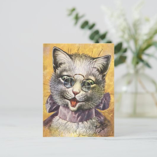 Arthur Thiele - Weibliche Katze mit Brille Postkarte (Stehend Vorderseite)