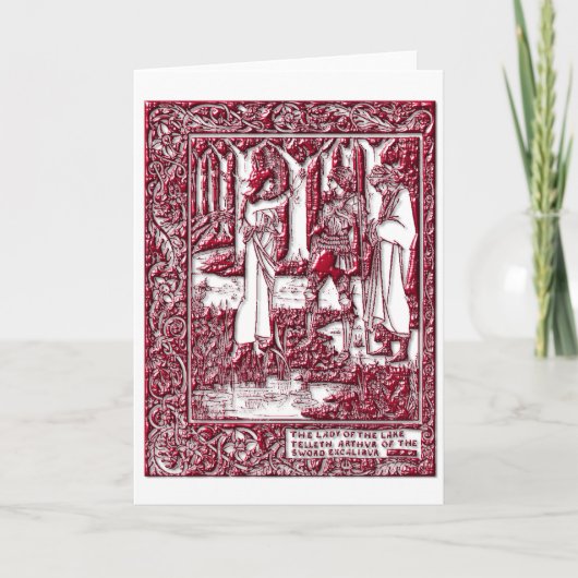 Arthur und die Dame der See-Gruß-Karte Karte (Vorderseite)