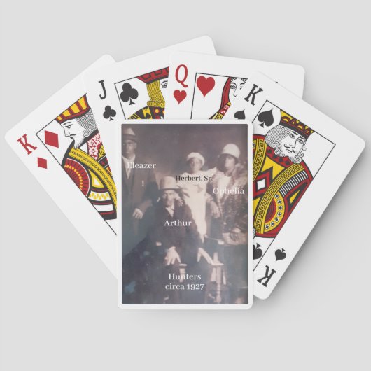 Arthur und Ophelia Hunter, Herbert und Eleazer Spielkarten (Rückseite)