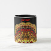 ARTHUR ~ Zany Pattern ~ Rot Gelb und Schwarz Tasse (Zentrum)