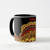 ARTHUR ~ Zany Pattern ~ Rot Gelb und Schwarz Tasse (Vorderseite Links)