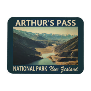 Arthur's Pass Nationalpark Neuseeland Vintag Magnet