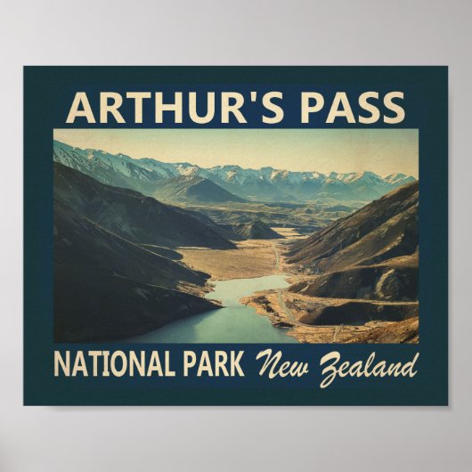 Arthur's Pass Nationalpark Neuseeland Vintag Poster (Vorne)