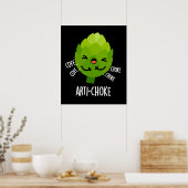 Arti-choke Funny Veggie Artichoke Pun Dark BG Poster (Küche)