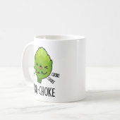 Arti-choke Funny Veggie Artichoke Pun Kaffeetasse (Vorderseite Links)