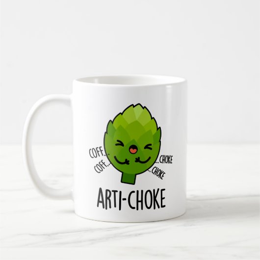 Arti-choke Funny Veggie Artichoke Pun Kaffeetasse (Links)