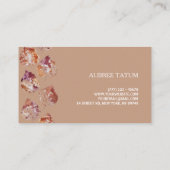 Artiatic Rustic Watercolor Falling Leaves Autumn Visitenkarte (Rückseite)