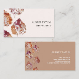 Artiatic Rustic Watercolor Falling Leaves Autumn Visitenkarte