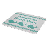 Artic Aquamarin Blue Whale & waves Blue & White Kü Schneidebrett (Ecke)