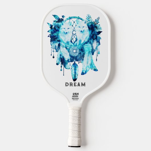 Artic Fox Dreamcatcher Ice Blue Floral Pickleball Schläger (Rückseite)
