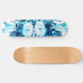 Artic Fox Dreamcatcher Ice Blue Floral Skateboard (Horizontal)