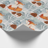 Artic Fox Winter Szene Geschenkpapier (Ecke)
