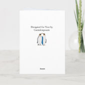 Artic King Penguin Valentines Feiertagskarte (Rückseite)