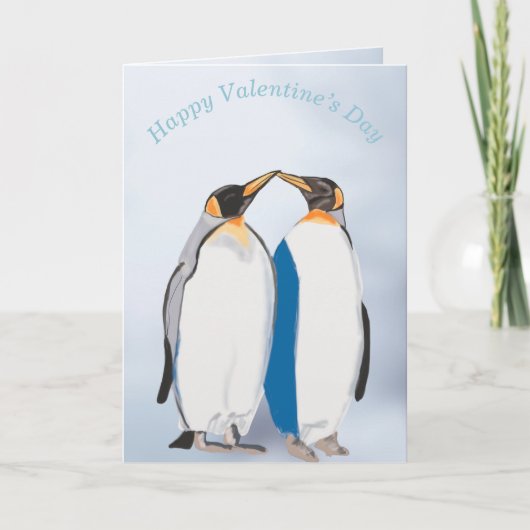 Artic King Penguin Valentines Feiertagskarte (Vorderseite)