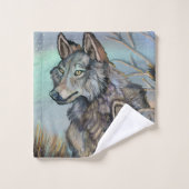 Artic Wolves Wintery Badhandtuch Set (Waschlappen)
