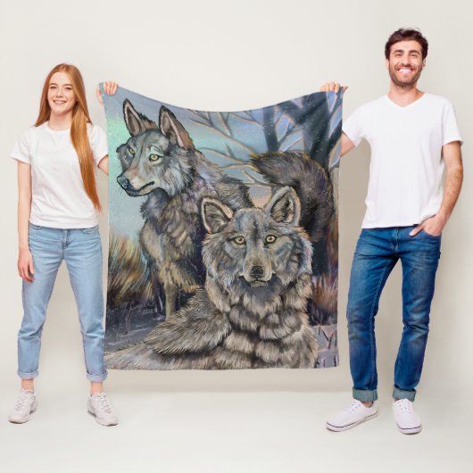 Artic Wolves Wintery Fleece Blanket (Beispiel)