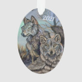 Artic Wolves Wintery Ornament (Rückseite)