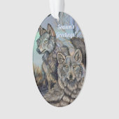 Artic Wolves Wintery Ornament (Vorderseite)