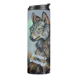 Artic Wolves Wintery Thermosbecher