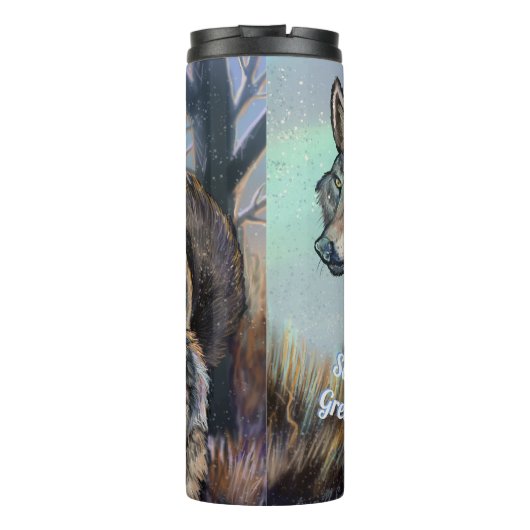 Artic Wolves Wintery Thermosbecher (Rückseite)