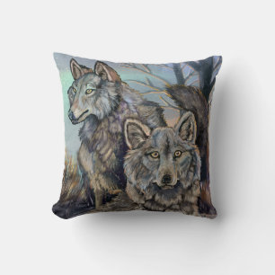 Artic Wolves Wintery Throw Kissen