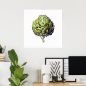 Artichoke botanische Aquarellkunst Poster (Heimbüro)