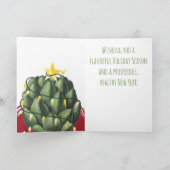 Artichoke Christmas tree food vendor chef catering Feiertagskarte (Innenseite)
