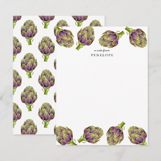 Artichoke Flat Note Card Mitteilungskarte (Vorne/Hinten)