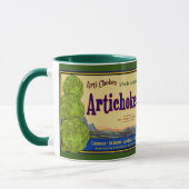 Artichoke Funny Vintag Crate Art Kaffee Tasse (Links)