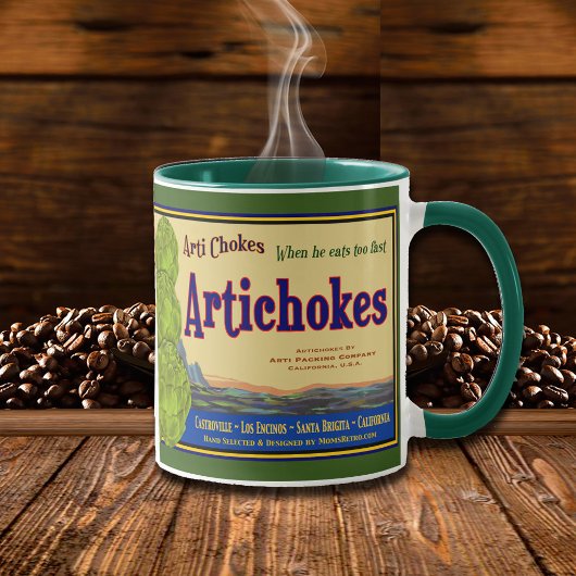 Artichoke Funny Vintag Crate Art Kaffee Tasse