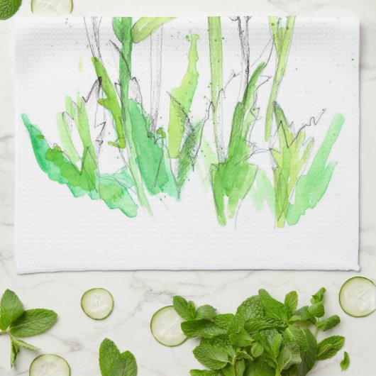 Artichoke Gemüsegarten Geschirrtuch (Gefaltet)