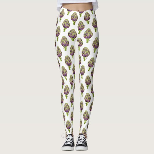 Artichoke Lila Pattern Leggings (Vorderseite)