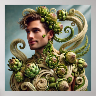 Artichoke Man - Gemütlich Inspirierte Moderne Kuns Poster