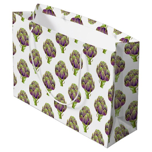 Artichoke Pattern Geschenktasche Große Geschenktüte (Rückseite Schrägansicht)