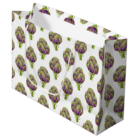 Artichoke Pattern Geschenktasche Große Geschenktüte (Vorderseite Schrägansicht)