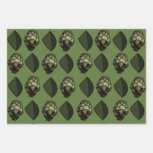 Artichoke Pflanzliche Pflanze Botanisches Muster Geschenkpapier Set (Vorderseite 2)