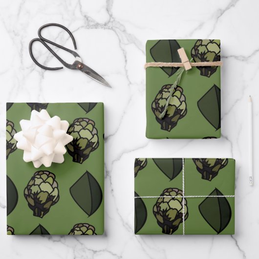 Artichoke Pflanzliche Pflanze Botanisches Muster Geschenkpapier Set (Vorderseite)