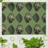 Artichoke Pflanzliche Pflanze Botanisches Muster Geschirrtuch (Gefaltet)