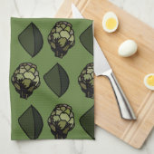 Artichoke Pflanzliche Pflanze Botanisches Muster Geschirrtuch (Viertel Falte)