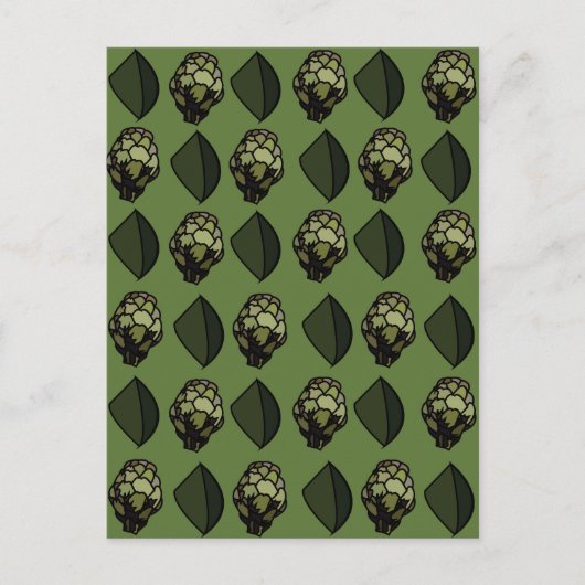 Artichoke Pflanzliche Pflanze Botanisches Muster Postkarte (Vorderseite)