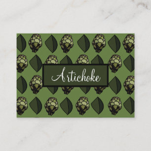 Artichoke Pflanzliche Pflanze Botanisches Muster Visitenkarte