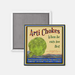 Artichoke Vintag Crate Art Magnet