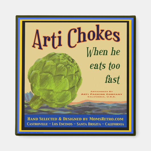 Artichoke Vintag Crate Art Magnet (Vorne)